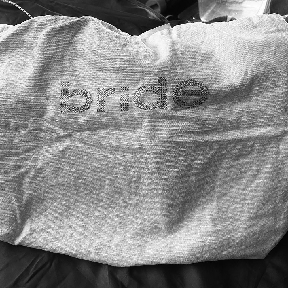 Free with purchase.bride, reusable shopping bag. Bride bedazzled on front